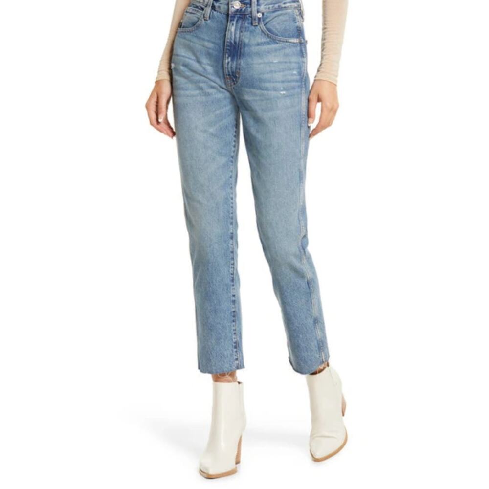 SLVERLAKE Hero Last Goodbye High Waist Ankle Blue Jeans Raw Hem Womens Size 27